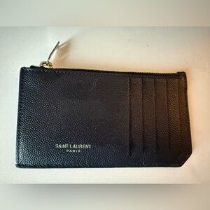 Saint Laurent Black Textured Card Holder